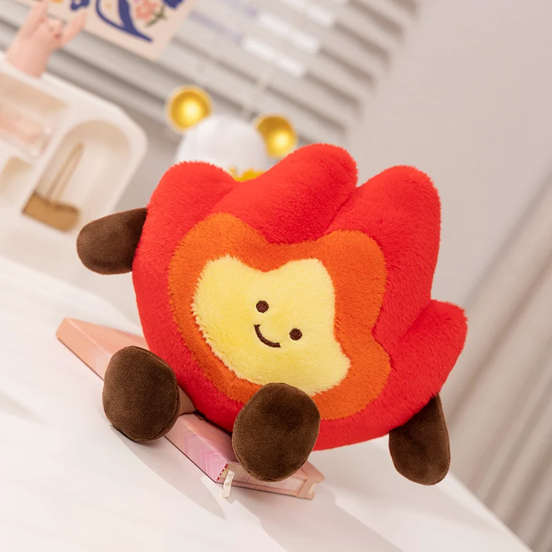 Schattige Kleine Vuurman Knuffels Cartoon Anime Gevulde Poppen Kawaii Room Decor Speelgoed Hobby Collectie Kinderen Verjaardag Kerstcadeaus