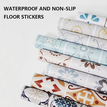 벽 바닥 타일 욕실 방수 주방 오일 방지 자기 접착제 짙어지면서 홈 장식 벽지에 대한 Pvc 벽 스티커