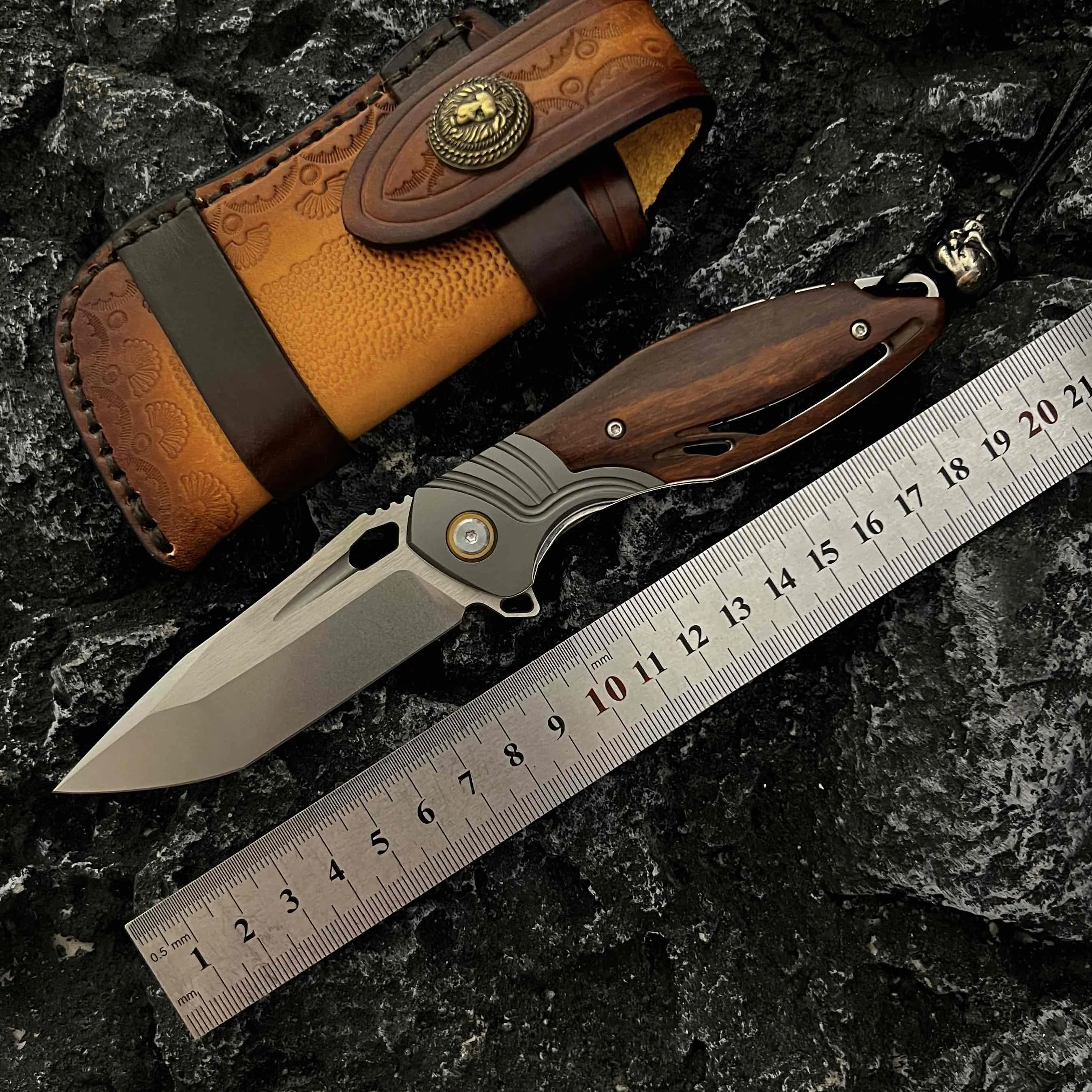 

Handmade M390 steel folding knife, outdoor high hardness sharp knife, camping survival wilderness self-defense tool knife
