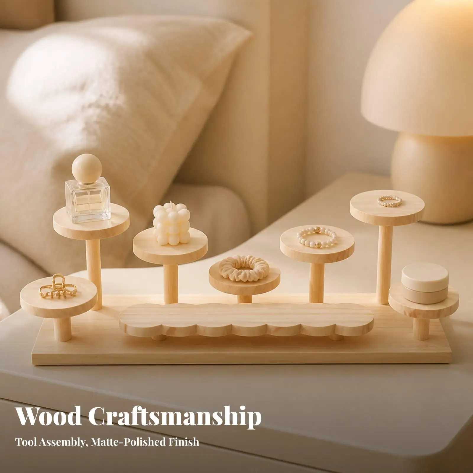 Wooden Cartoon Collectible Display Rack for Children Toy Storage Shelf Large Desktop Organizer with Raised Tiers