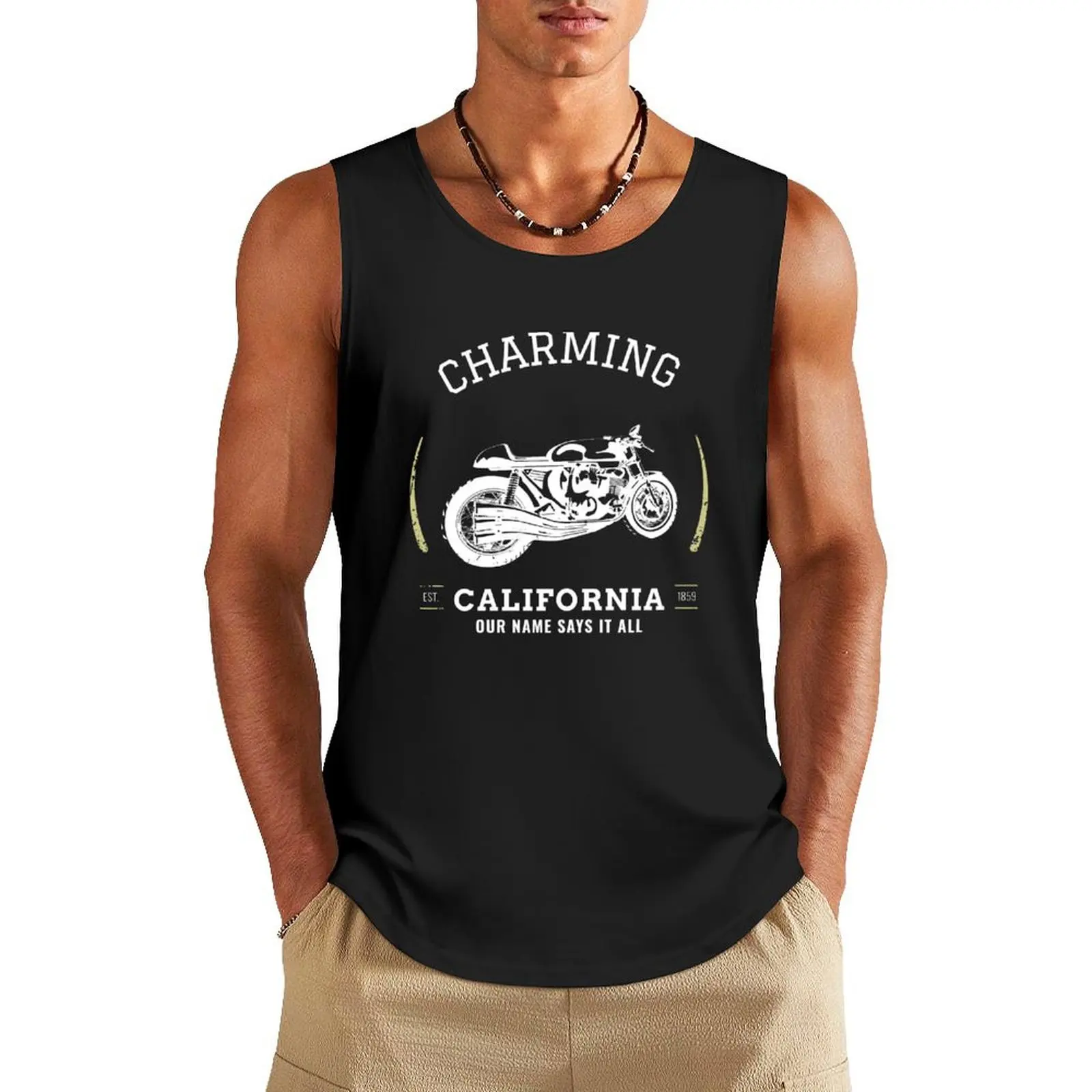 

Charming, California Tee Tank Top sleeveless shirt man gym Men's t-shirts Gym man