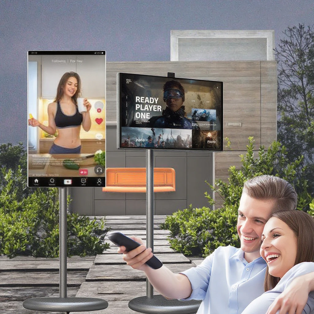 OFD 27 pollici Smart Tv portatile su ruote Android 15 Full Hd Touch Screen Monitor Rollable Android Tablet Pc per la casa