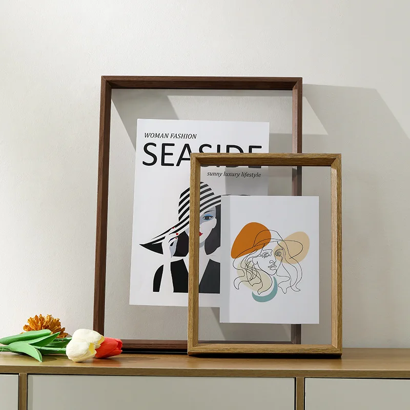 Double-sided transparent picture frame A4 table calligraphy display frame mounted frame 6 \