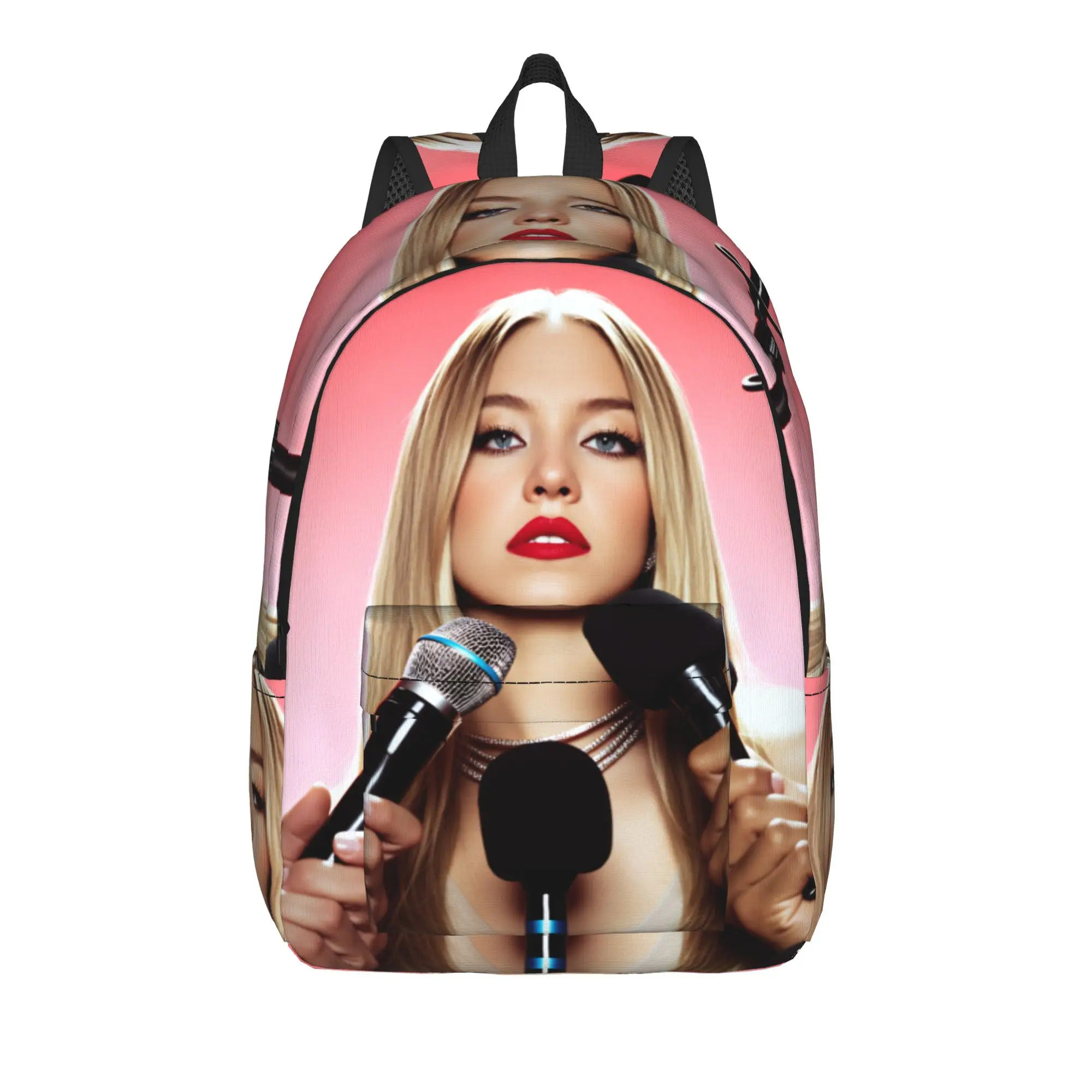 American Actress Sydney Sweeney  Backpack  Cycling Backpacks Female Custom Durable High School Bags Cool Rucksack
