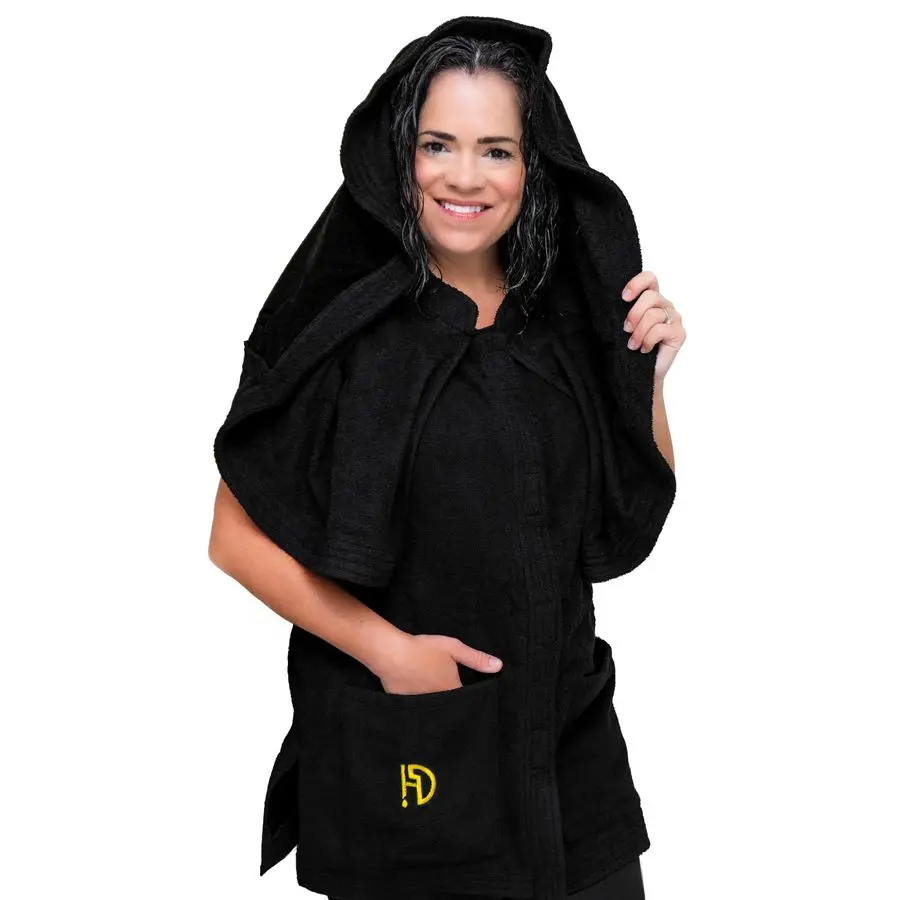 

Защитная носимая одежда со встроенным полотенцем для сушки волос, белый, черный, S M L XL 2XL 3XL, унисекс