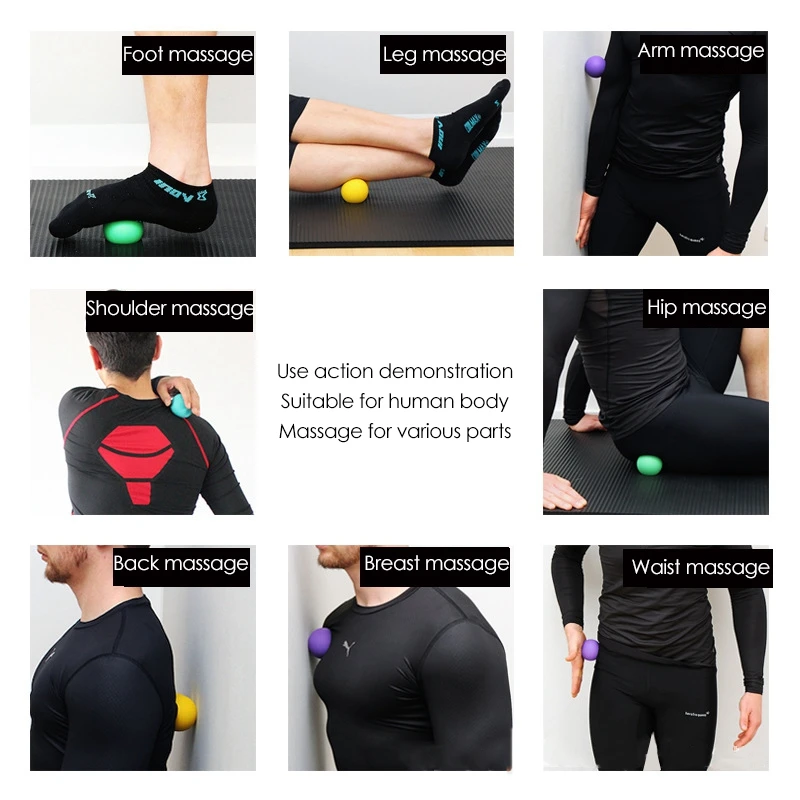 Массажный мяч KSONE Lacrosse — портативный массажный мяч для фитнеса — ролик для массажа мышц — мягкий массажный мяч для релаксации, 4 богатых