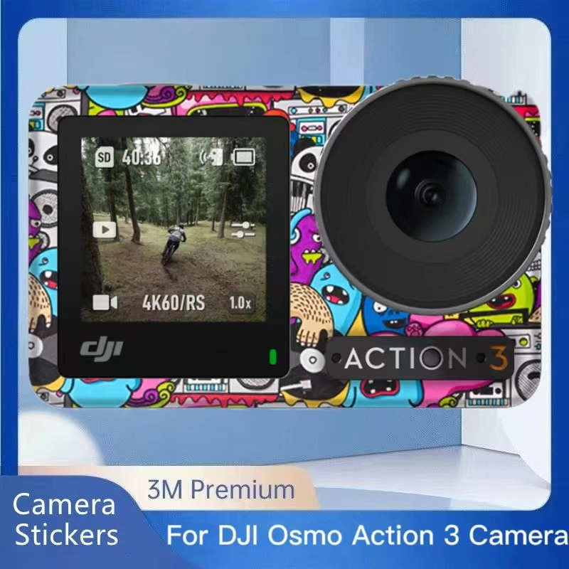 Osmo Action 3 Decalque Pele Vinil Wrap Filme Câmera de Vídeo Corpo Adesivo Protetor Casaco Para DJI Action3