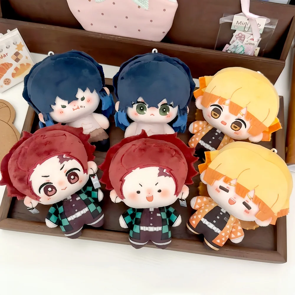

New In Stock Stuffed 10cm Anime Demon Slayer Zenitsu Agatsuma Plush Doll Backpack Pendant Toys Gifts