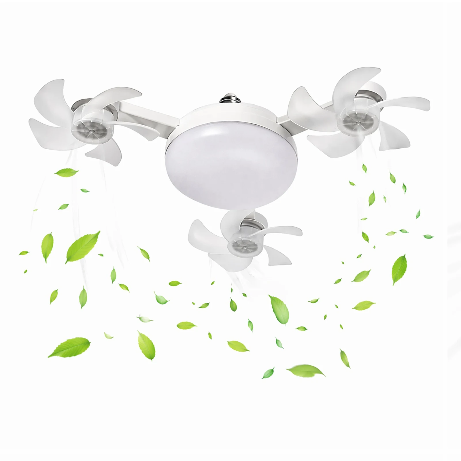 Low Profile Ceiling Fan Light Multi-Head LED Stepless Dimming Smart Remote Control for Dining Living Room 3 4 5 Head