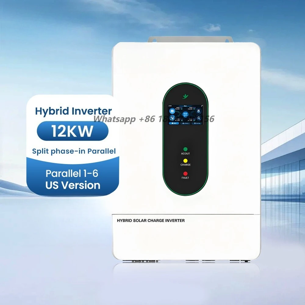 US Standard 12kW Split Phase Hybrid Solar Inverter 120V 240V Pure Sine Wave Hybrid Grid PV Inverter