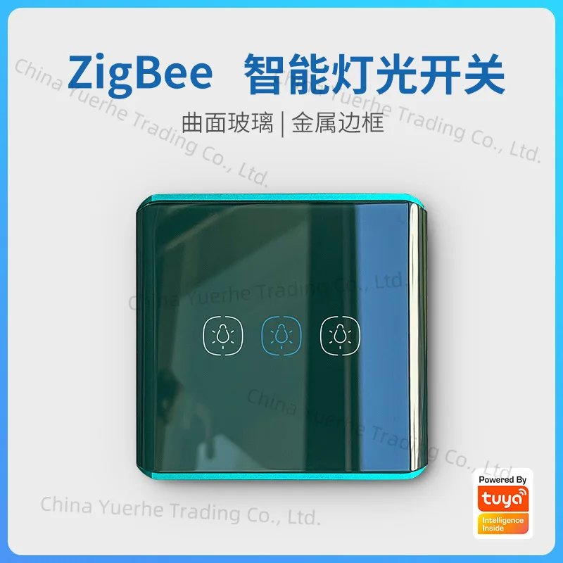 

T Smart Zigbee Zero Fire Освещение Оптический переключатель Управление через мобильное приложение Голосовое управление Беспроводной интеллектуальный переключатель Зеленый