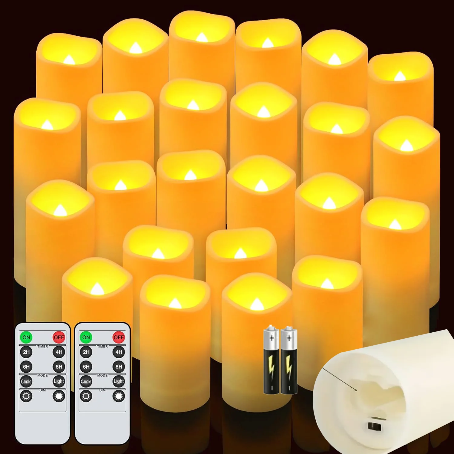 

Flameless Led Candles Battery Operated Decorative Candles Waterproof Candle Wedding Candlelight Concert Party Church Decor