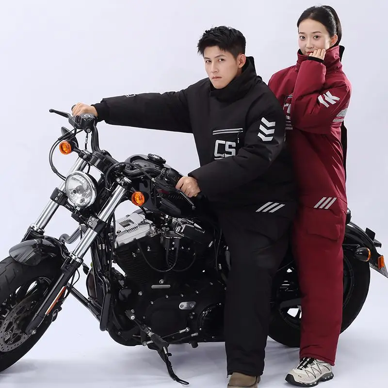 

New Outdoor Cycling Jacket Electric Vehicle Windshield Cotton Thickened Waterproof Motorcycle Cold-proof Clothing