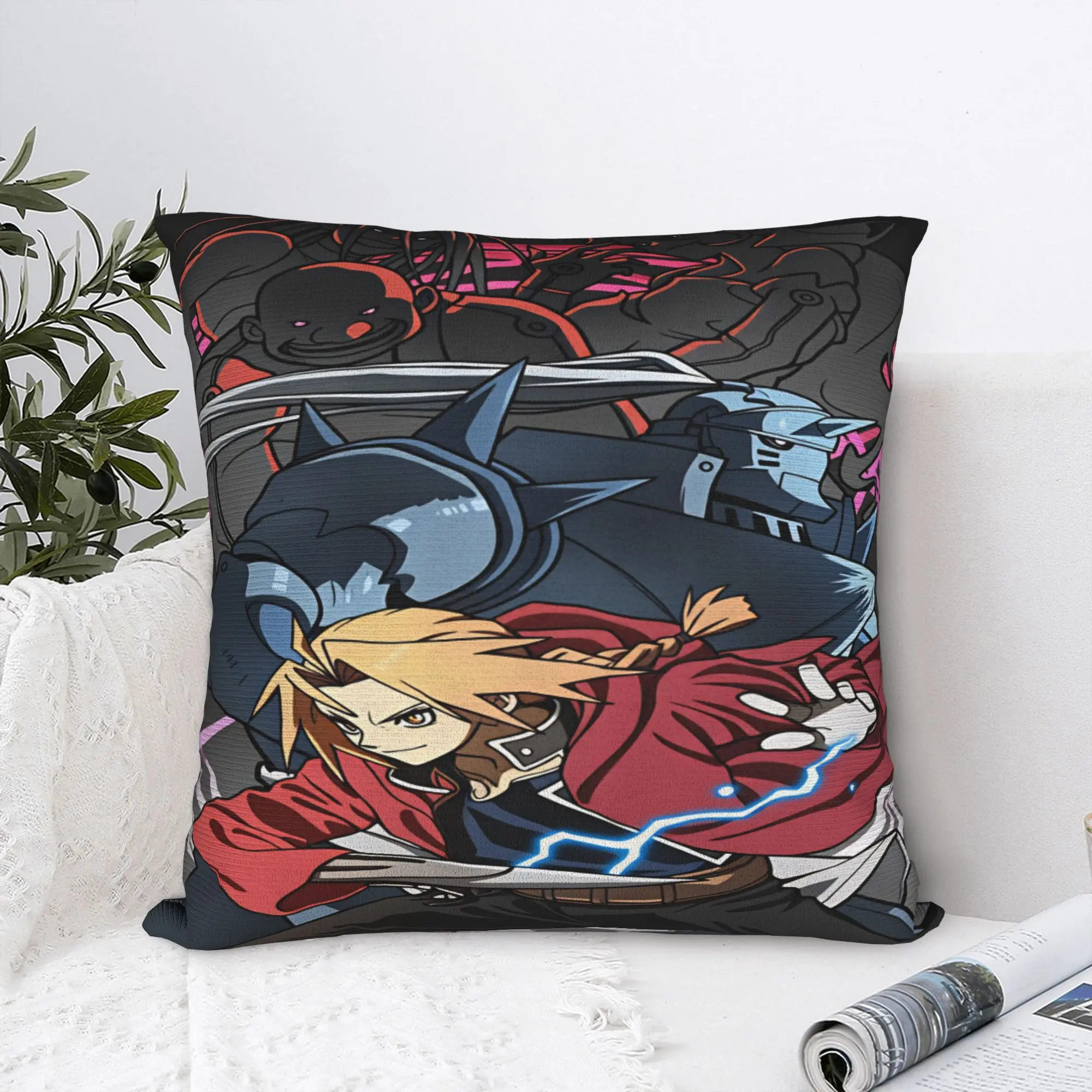 Roy Mustang Pillow Case Fullmetal Alchemists Comfy Pillow Cover For Living Room Chair Funny Cushion Cover