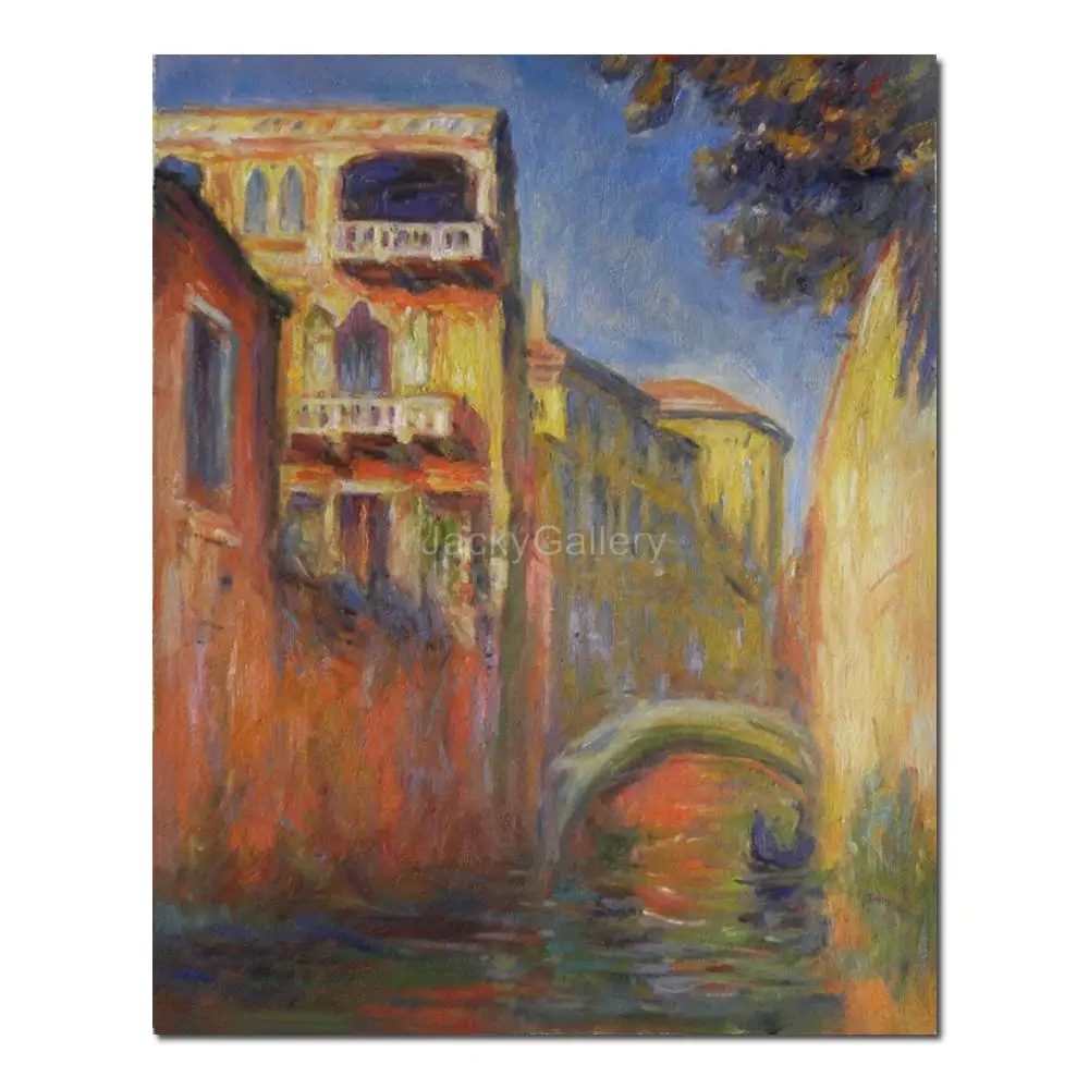 

Hand Painted Oil Painting Claude Monet Rio Della Salute Canvas Picture Reproduction Seascape for Living Room Wall Decor