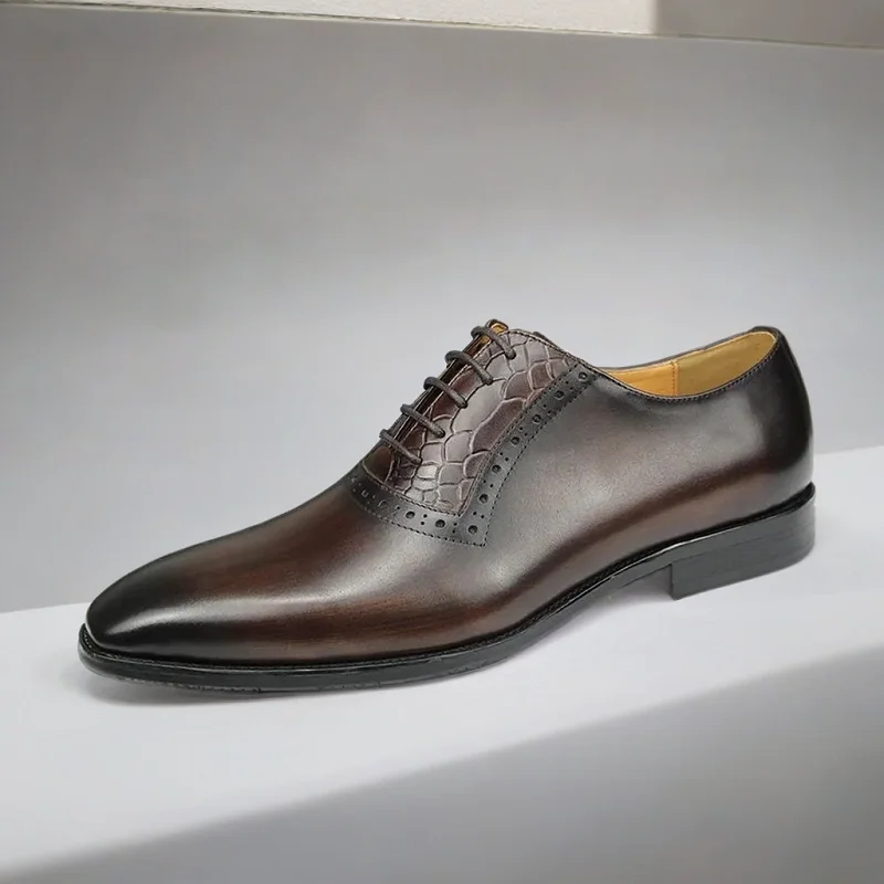 Oxfords formal brogue sapatos de couro genuíno para homens casamento luxo verão social masculino sapato clássico artesanato brogue wear