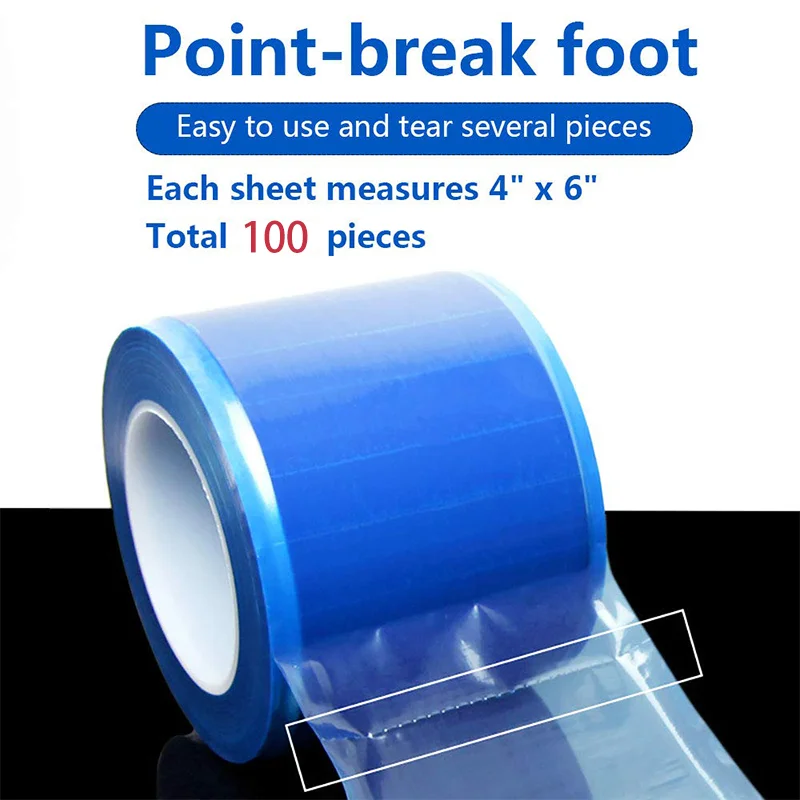 100Pcs Barrier Film Tape for Toilets and Bathrooms Prevents Dirt and Stains on Door Handles and Switches Without Leaving Marks