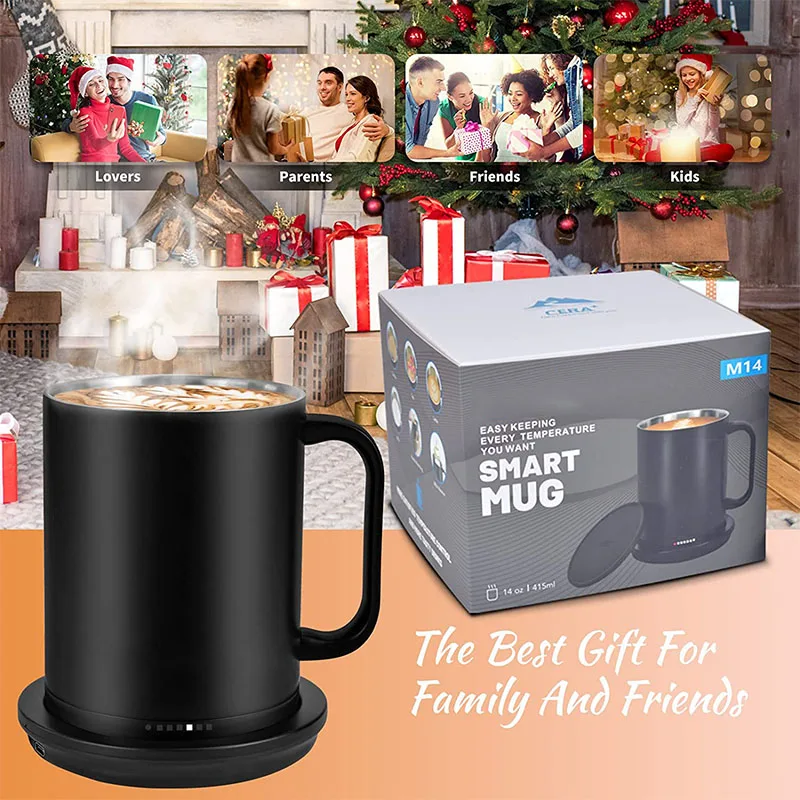 STLF Mobile Phone Customized Temperature Control Smart Mug Coffee Glasses Coffee Mug with Warm Heating Plate