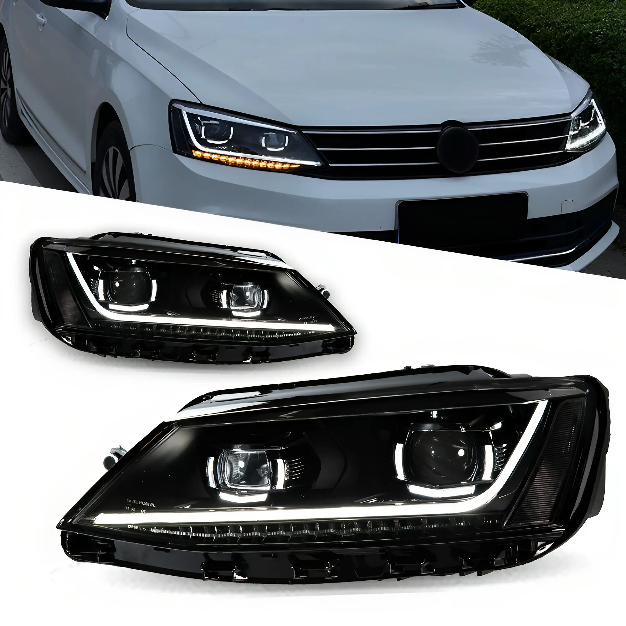 

Headlight For VW Jetta LED Headlights 2011-2018 Head Lamp Car Styling DRL Signal Projector Lens Automotive Accessories Front