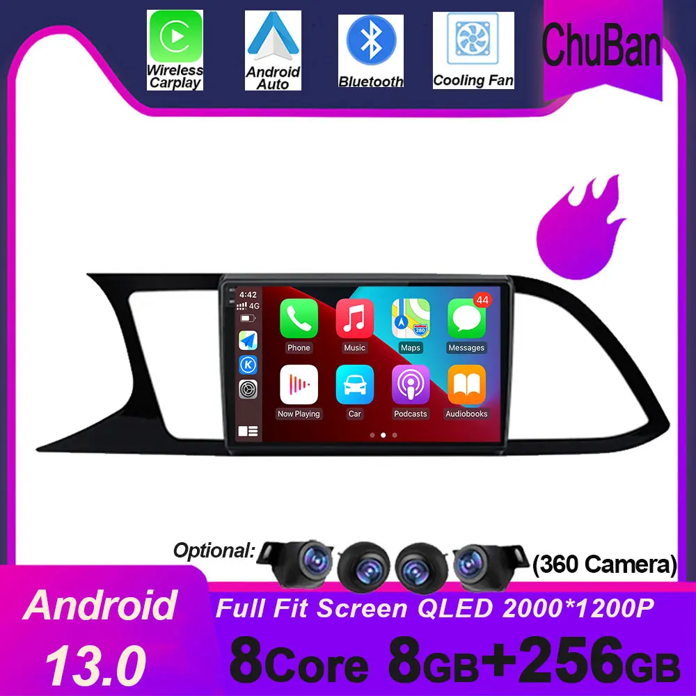 

for Seat Leon 3 2012 - 2020 Android 14 Auto Radio Wireless Carplay Car Multimedia GPS Vadio Player Accessory Tools Auto