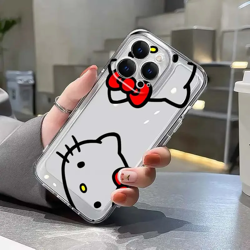 ハローキティ レオパード柄 Apple iPhone 17 16 15 14 13 12 11 Air Pro Max Plus Mini 透明 ソフトフォンケース