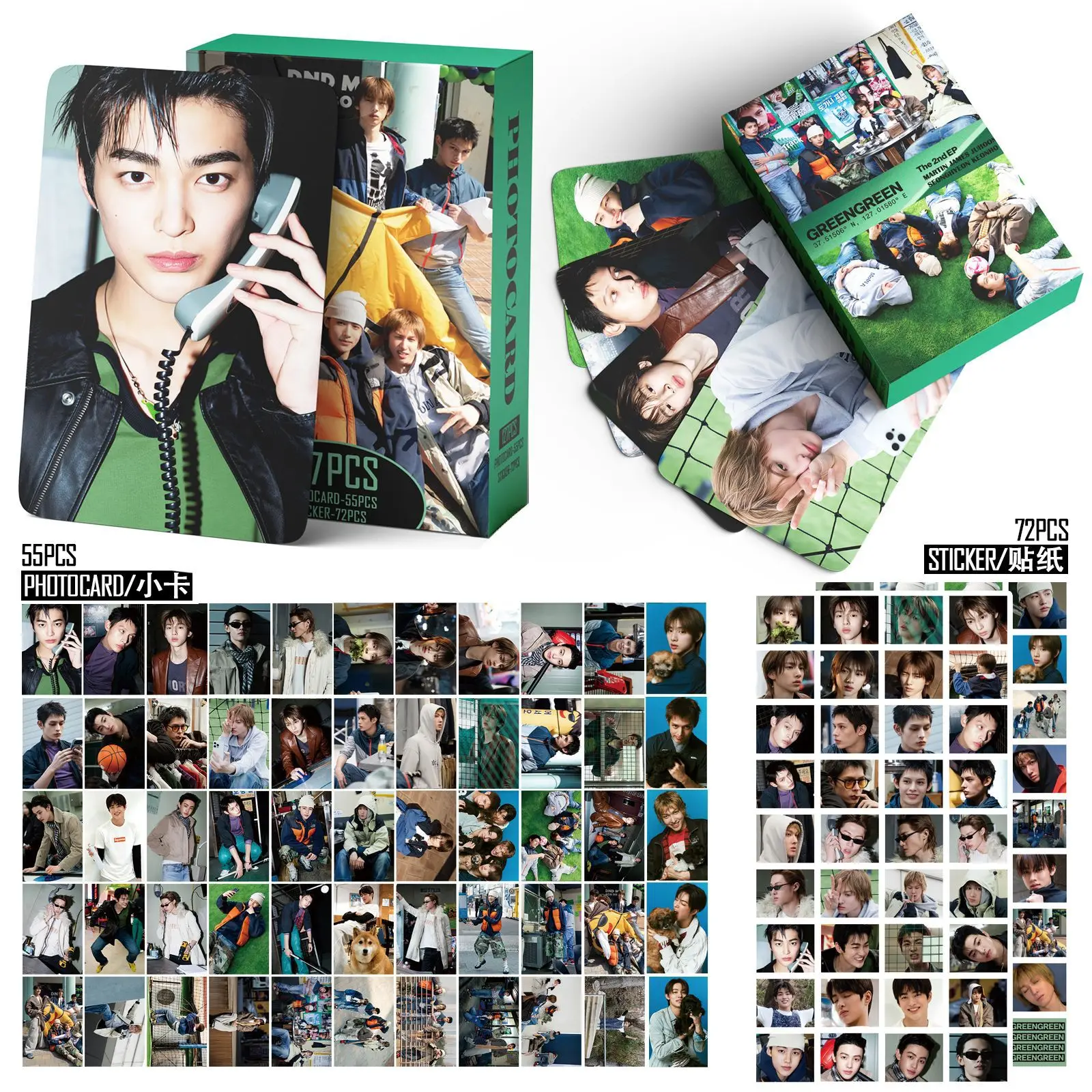 127pcs CORTIS GREENGREEN REDRED Photocards Stickers MARTIN JUHOON