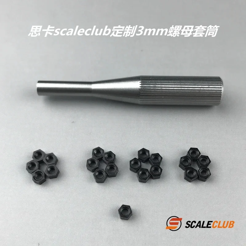 Scaleclub Model  Custom 3mm Nut Sleeve 1：14 Drag Head Mud Ratio For Tamiya  Lesu For Scania Man Actros Volvo Car Parts Rc Truck