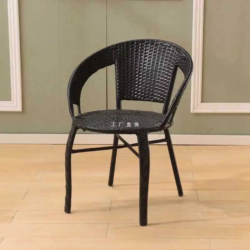 

Backchair, single person rattan chair, household Tengbian armchair, outdoor dining chair, balcony leisure chair, elderly rattan