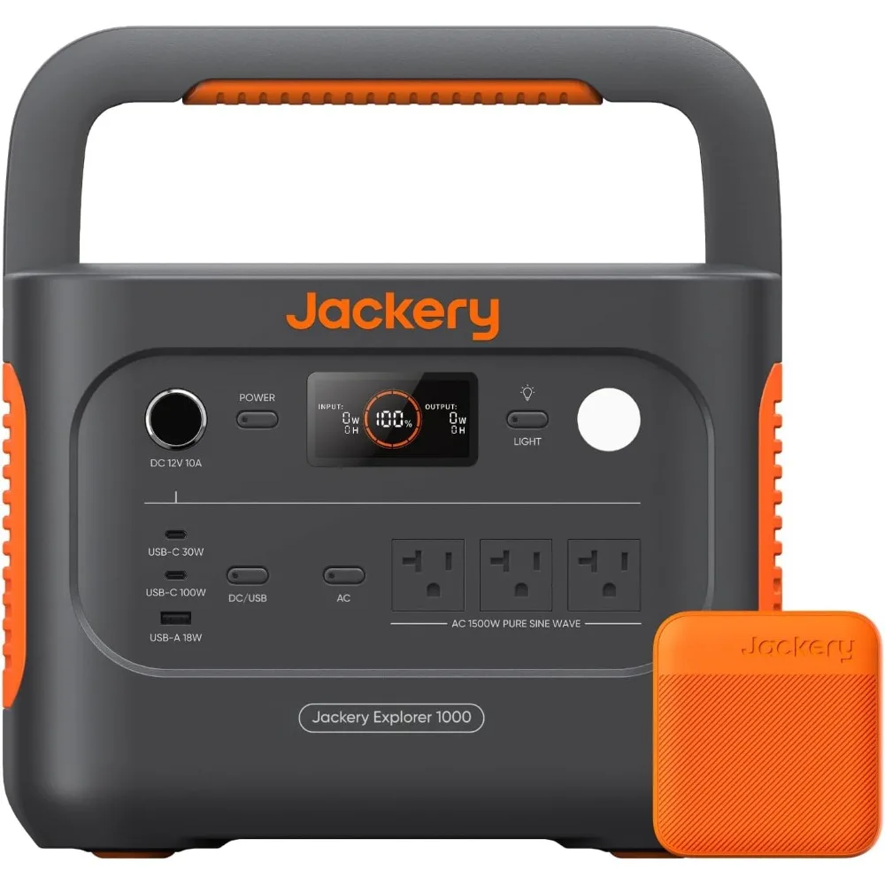 Portable Power Station 1070Wh LiFePO4 Battery 1500W AC 100W USB C 1 Hour Fast Charge Solar Generator for Outdoor Camping