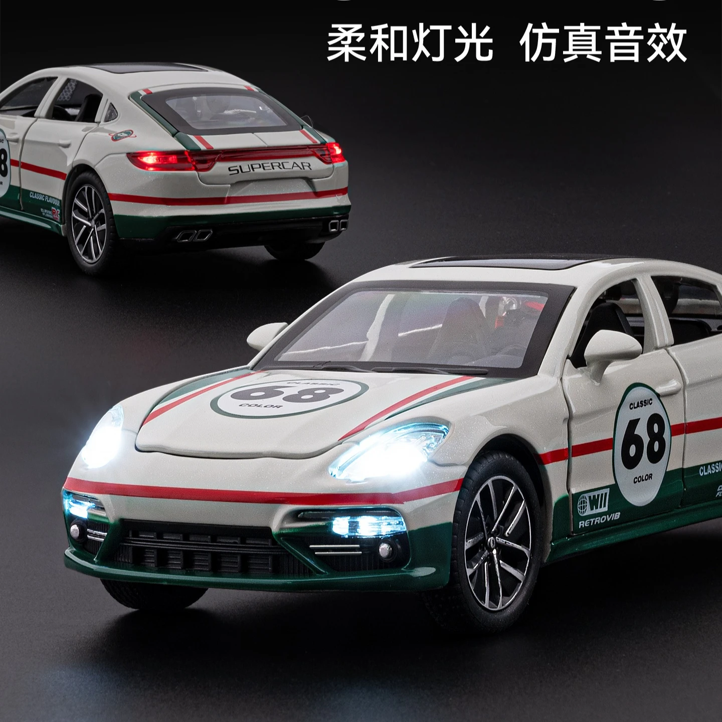 1:32 Panamera modello di auto sportiva in lega pressofuso in metallo modello di auto da corsa su pista luce sonora regalo per bambini