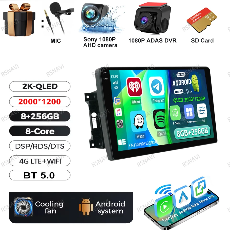 Android 15 Autoradio Voor Jeep Wrangler 3 JK 2007-2018 Head Unit Draadloze Carplay Auto GPS QLED DVD multimedia Navigatie BT
