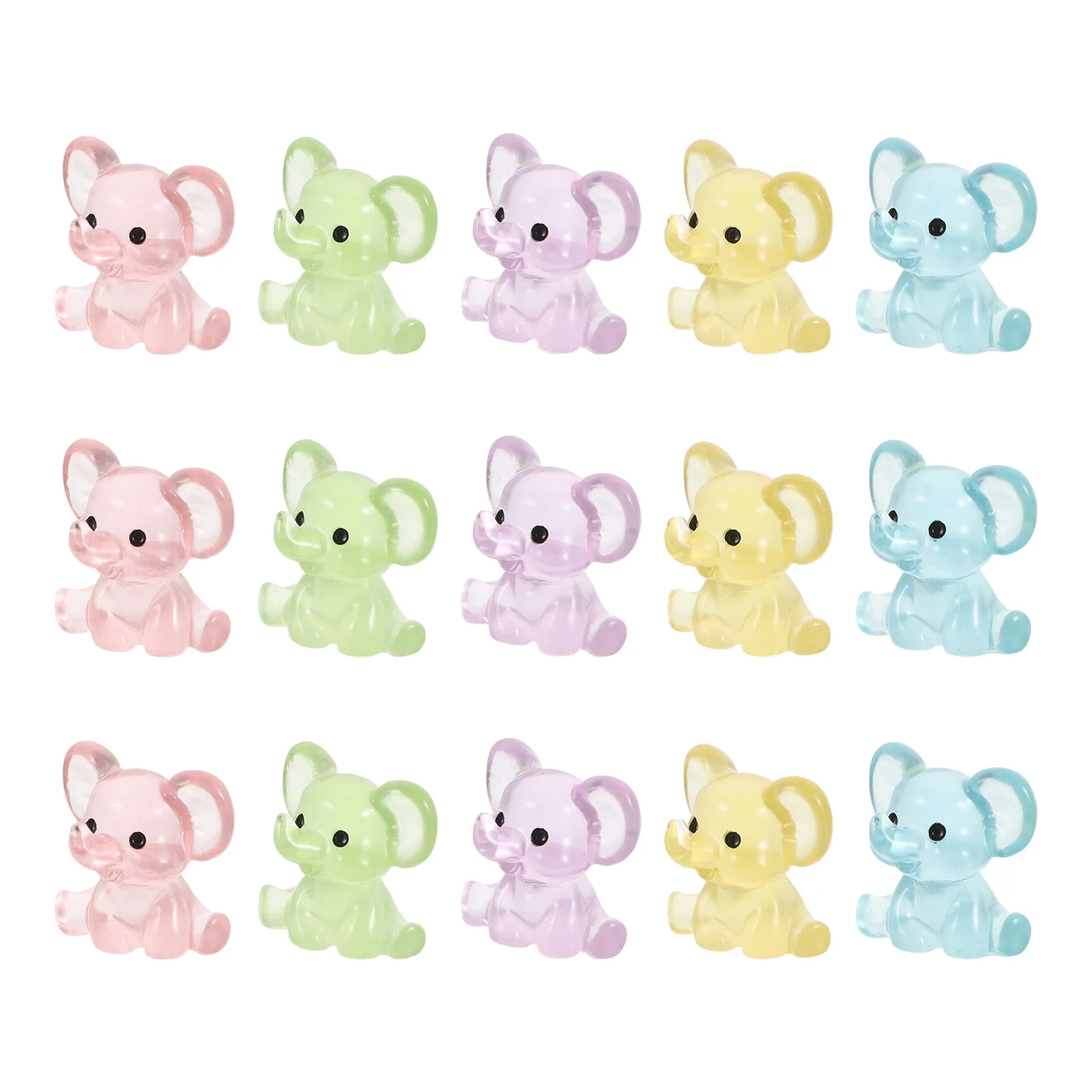 

15 Pcs Glow-in-the- Ornaments Statue Mini Resin Animals Miniature Figures
