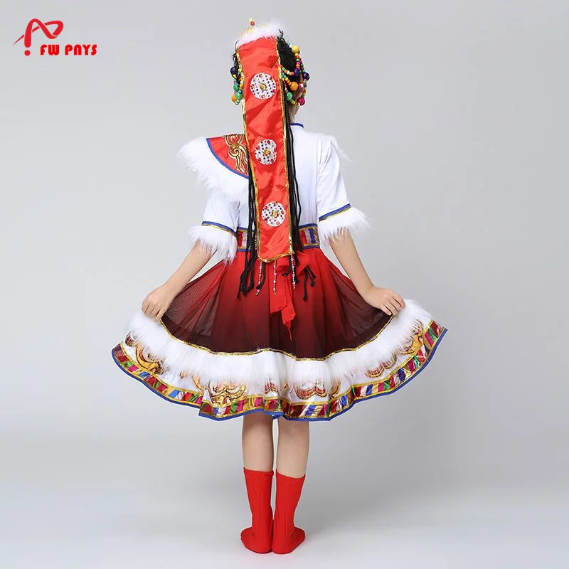 Vintage Xizang Narodowy Strój Dla Dziewcząt Ubrania Do Tańca Szkolnego Mongolskie Stroje Sceniczne