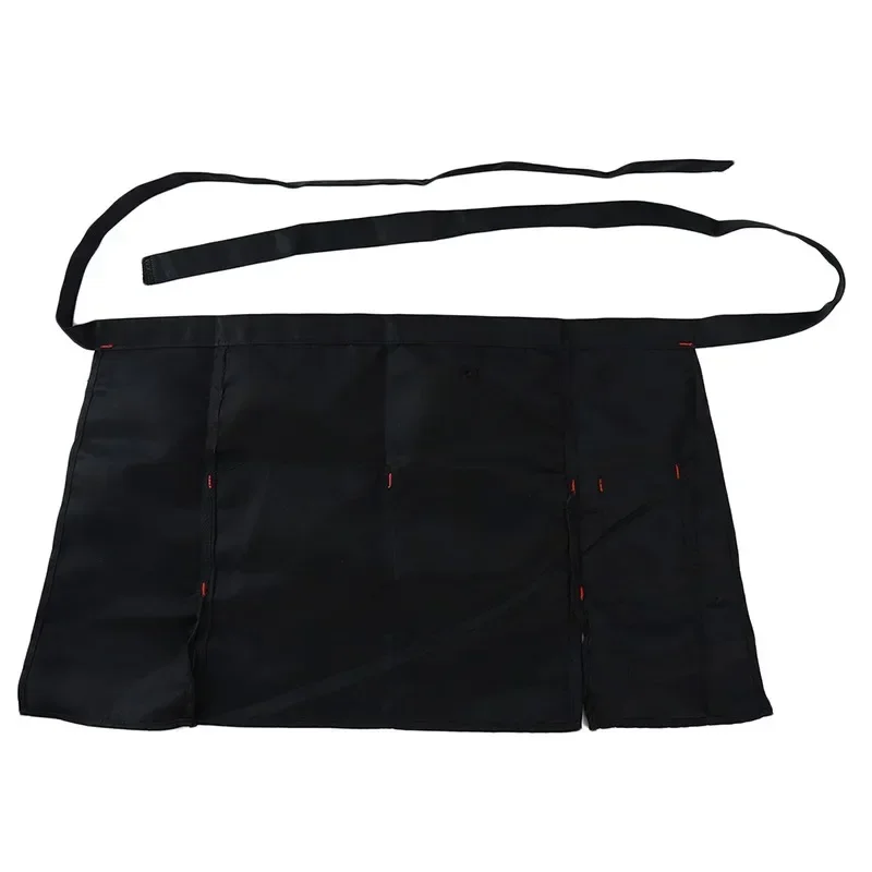 Waiter Black Apron Pocket Short Waterproof Waist Apron Catering Baking Bar Hotel Shop Chef Man Women Kitchen Cleaning Working