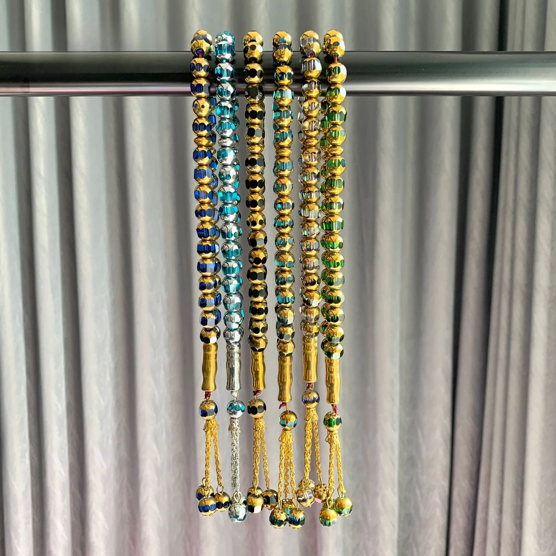Prayer Beads Bracelet 33 Pieces Gold Wrapped Crystal Hand String Exquisite Ornament For Daily Wear And Collection view 3
