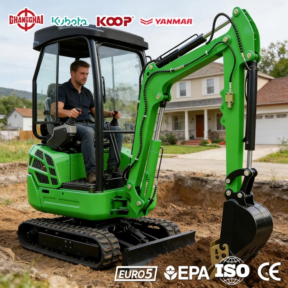 

Мини-экскаватор 1.2 тонны с двигателем Kubota, строительная техника 1.0 тонны, экскаваторы 1.8 тонны, Европа, EPA Euro 5, CE, быстрая доставка