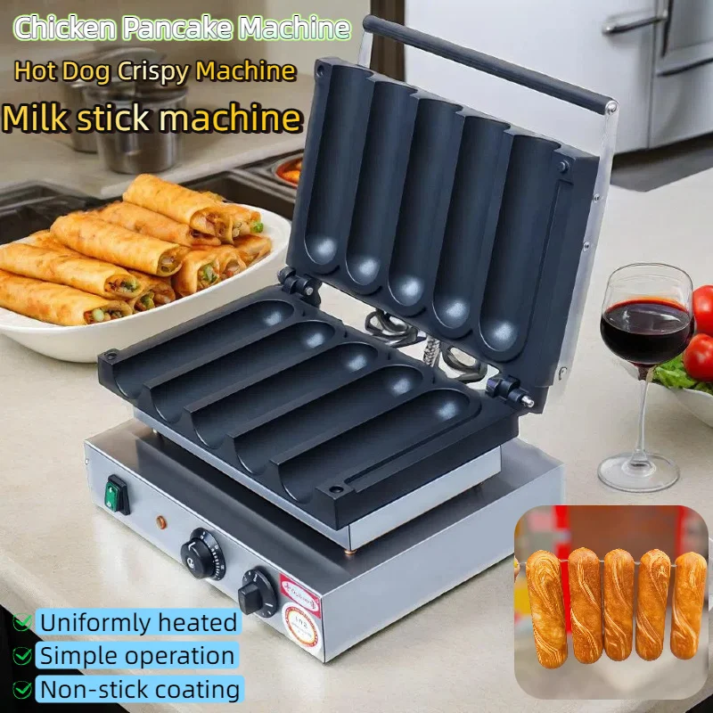 

Souffle Machine Commercial Electric Milk Stick Machines Sausage Hot Dog Chicken Pancake Professional Non Stick Coating 1550W