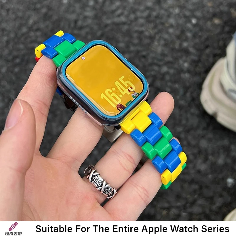 Regenboog blokkerende band voor Apple Watch Series Ultra 10 9 8 se 7 6 5 4 Armband correa iWatch Band 44 mm 40 42 46 38 49 41 45 mm