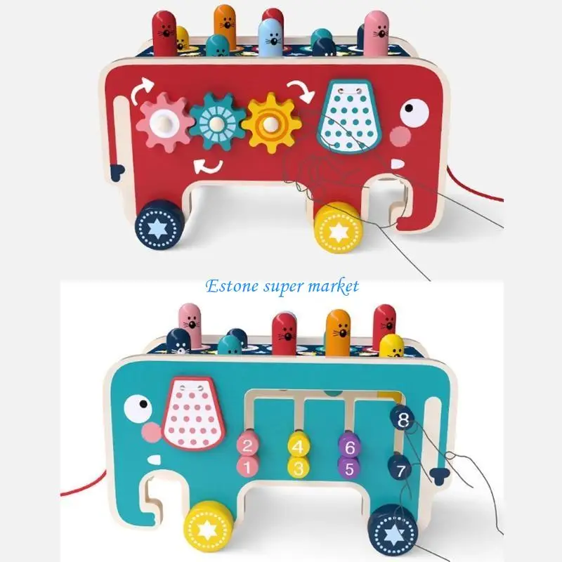 090B لعبة القصف لتنمية عقل الطفل والتفكير المنطقي بمطرقة خشبية