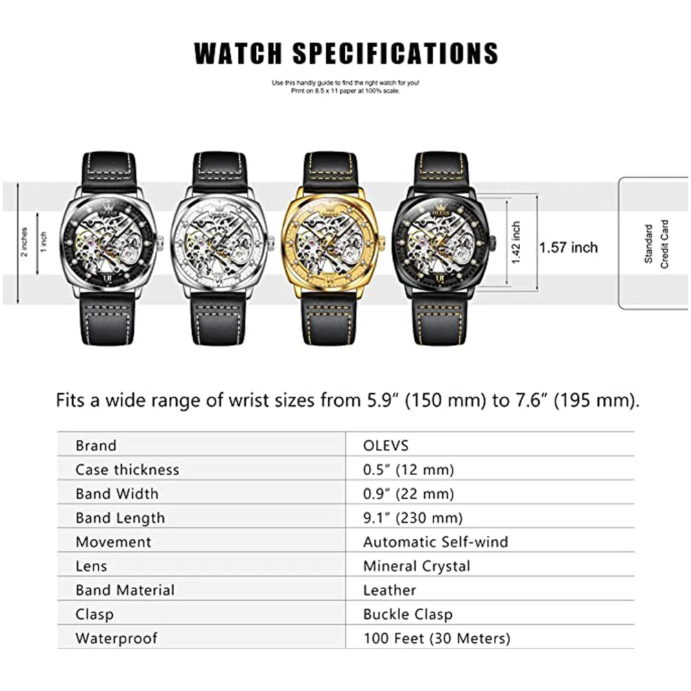 Original OLEVS Automatic Mechnical Watches for Men Luminous Waterproof Diamond Steampunk Style Fashion Skeleton Wristwatch 6651