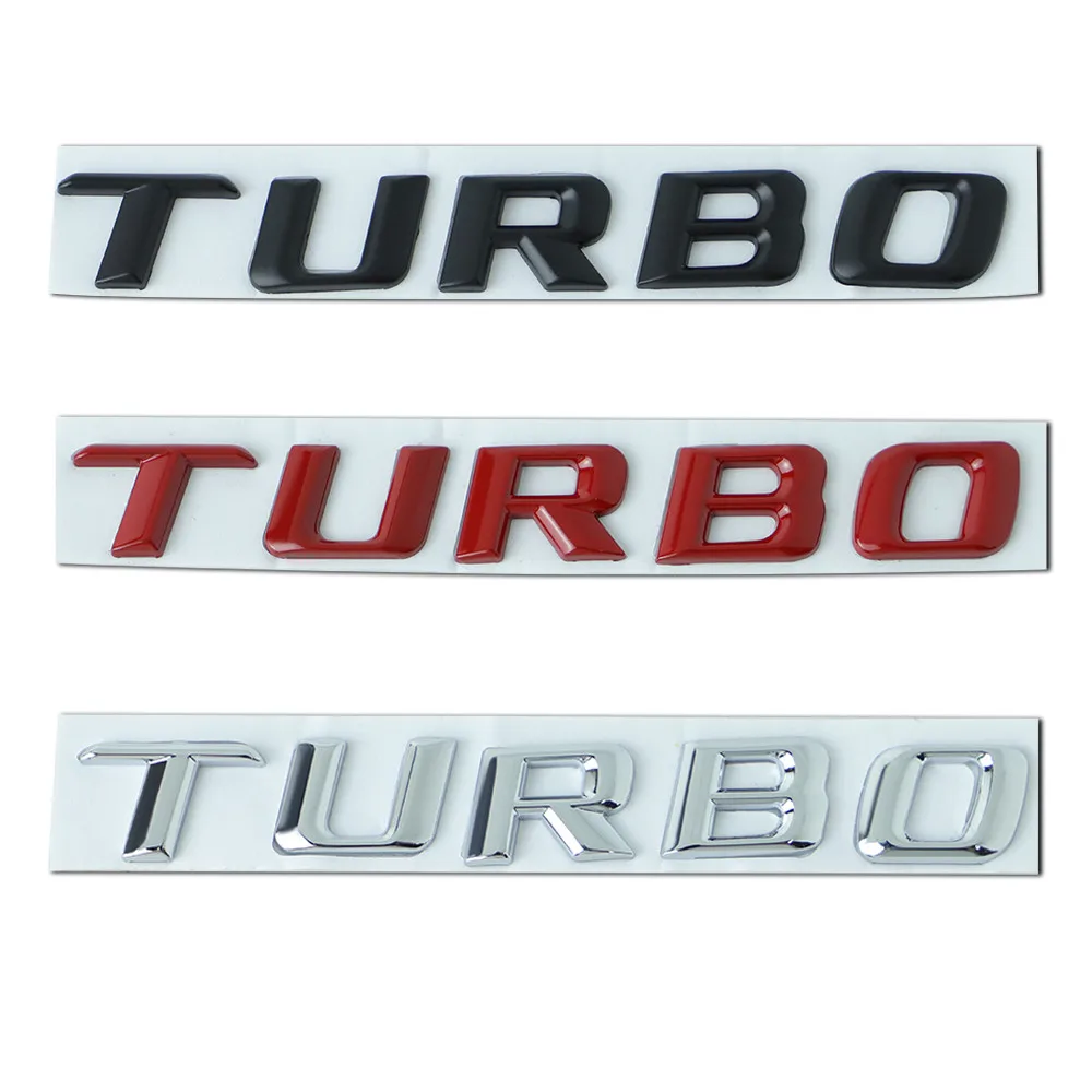 Turbo Emblem Car Sticker 3D Metal Turbo Badge Decals for Mercedes Benz C63 E300L Fender Side Car Styling Refitting Sticker