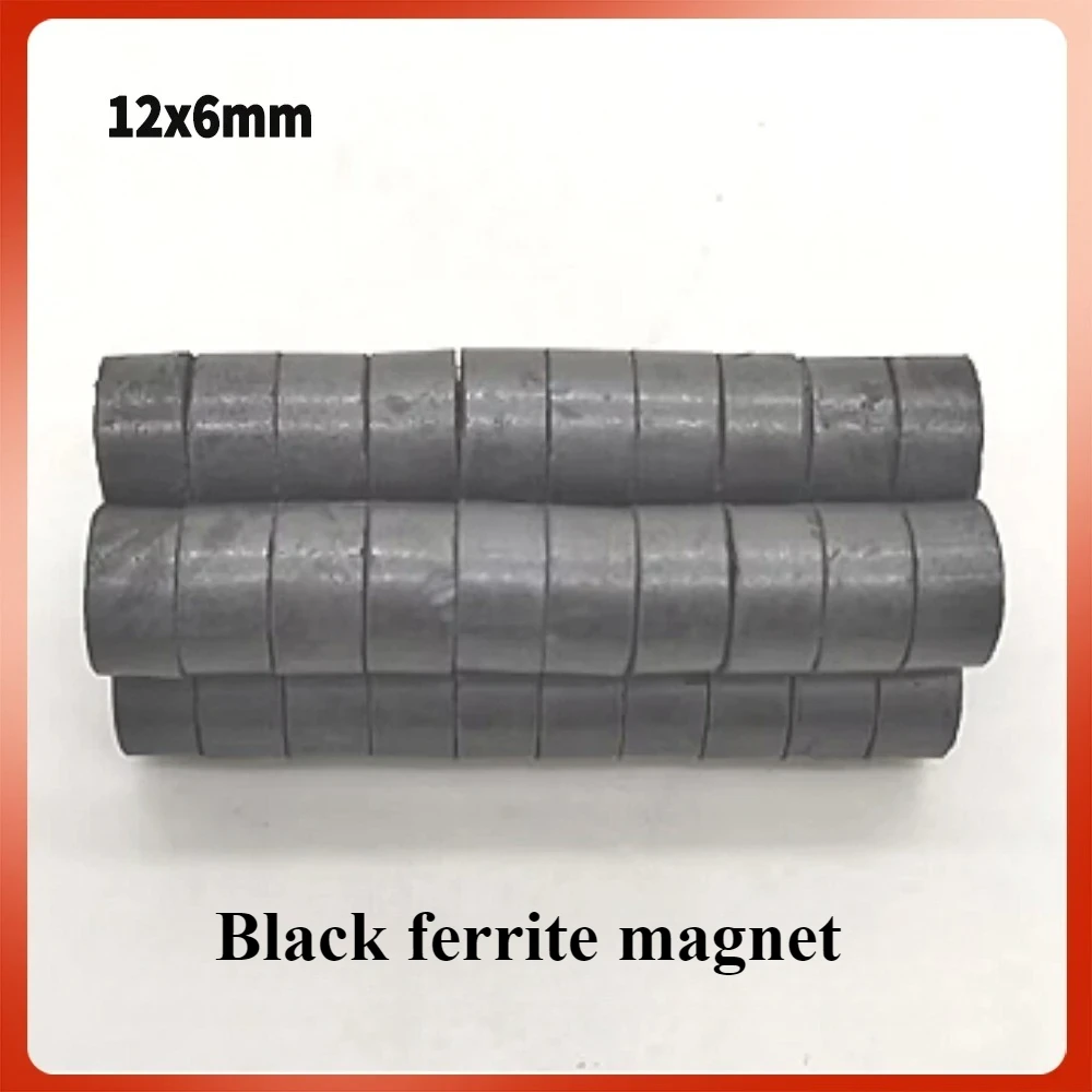 20-200PCS Round ferrite 12x6mm ordinary black magnet crafts magnet refrigerator stickers DIY magnet patches 12*6 12x6