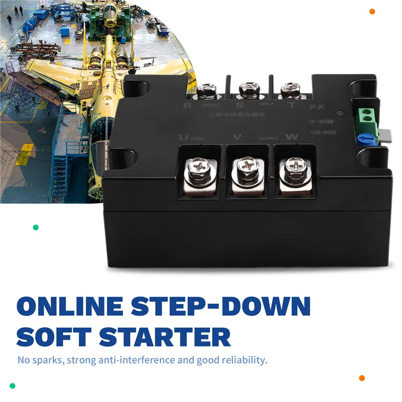 

Three-Phase Motor Soft Start Module Soft Start Cabinet Soft Stop Slow Start Online Step-Down Soft Starter 30WA-R1 3KW-AS97