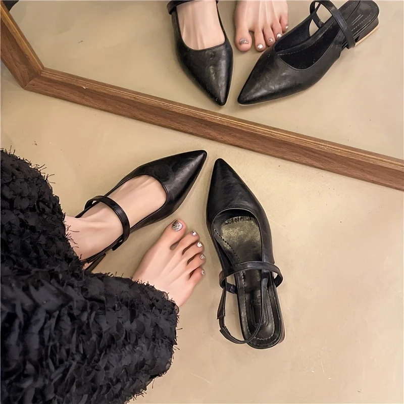 Summer New Fashion Outdoor Pointed Toe Versatile Low Heel Women's Single Shoes image 4