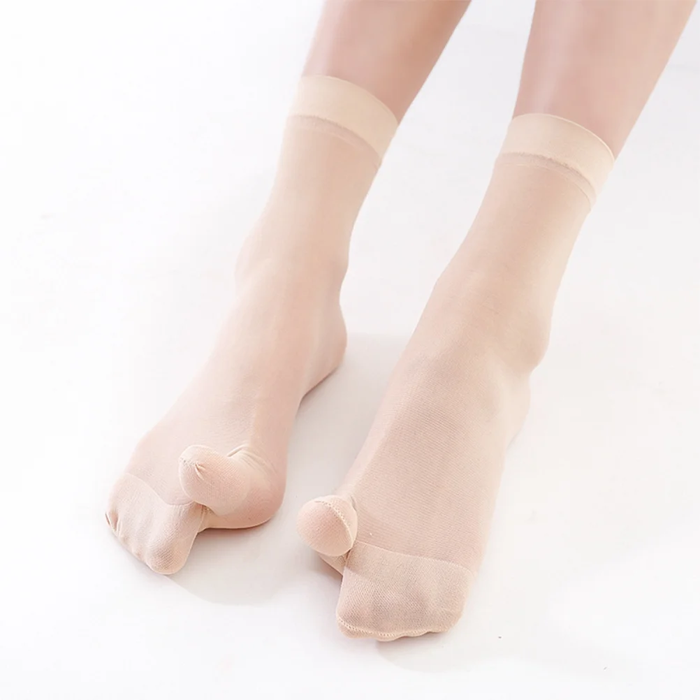 1Set Zijden Teensokken Unisex Ademend Grote Teen Separator voor Sandalen Sneakers Huidskleur Zwart Vrije Maat Zweet