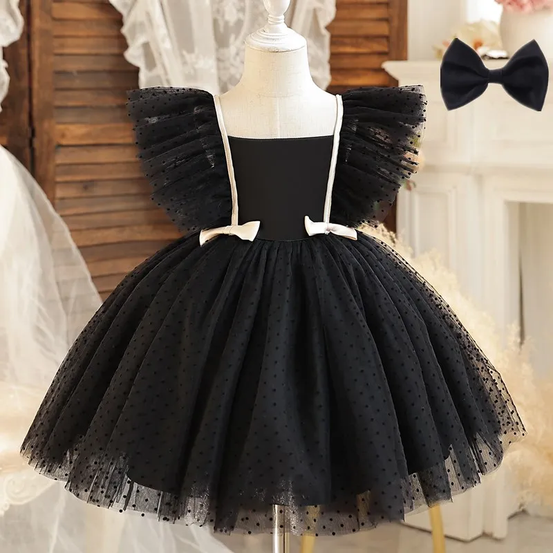 Summer Girls Dress Ruffles Elegant Toddler Kids Birthday Princess Dress 1-5 Yrs Tulle Tutu Gowns Wedding Party Baby\'s Dresses