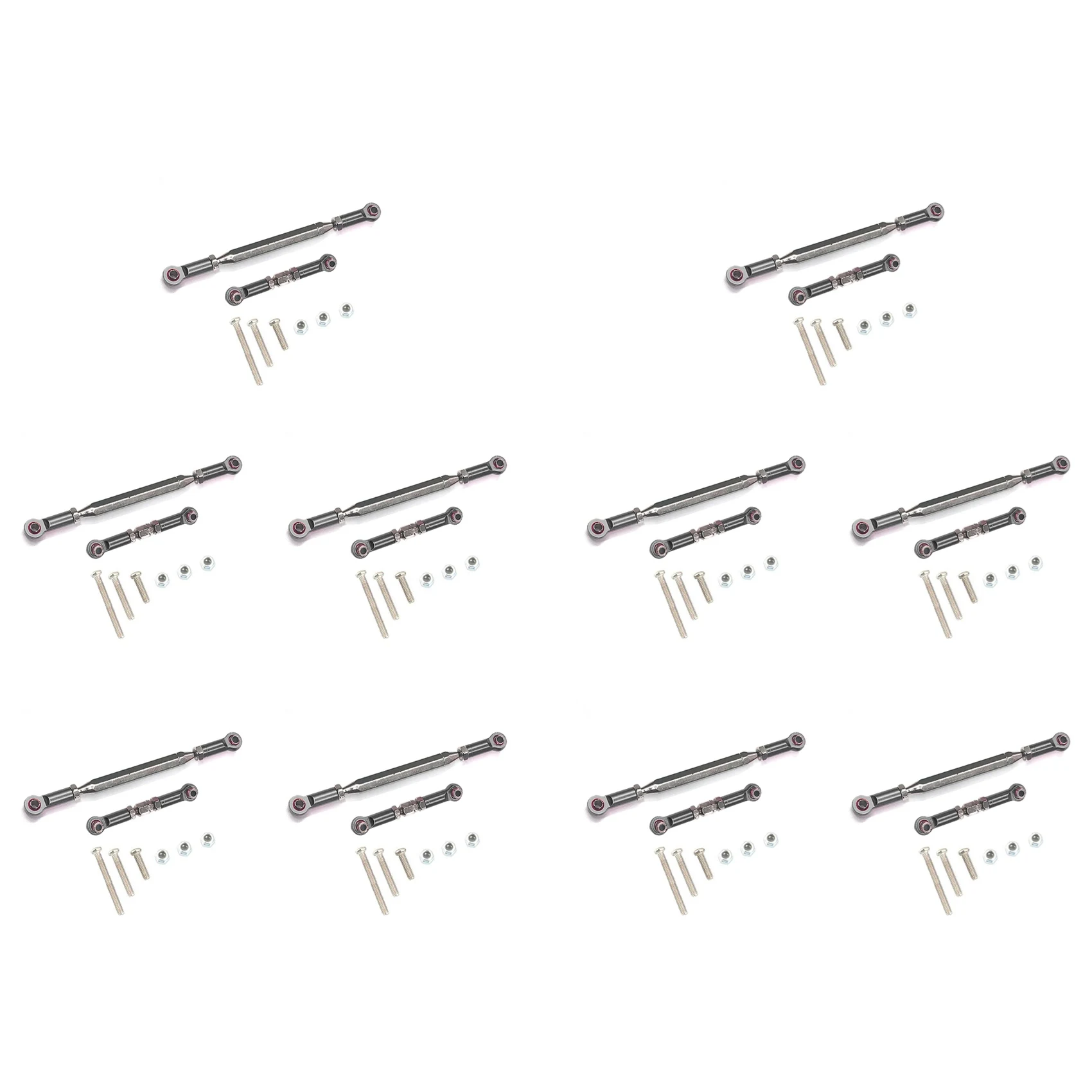 

BAAU 10X Metal Adjustable Steering Linkage Servo Link Pull Rod Turnbuckle for MN D90 D99 MN-90 -45 1/12 RC Car Crawler,Grey