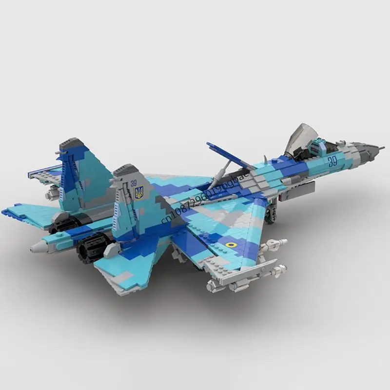 새로운 1964PCS WW2 군사 MOC 1:35 스케일 Su-27 Flanker 항공기 모델 창의적인 아이디어 전투기 어린이 장난감 조립 퍼즐 선물