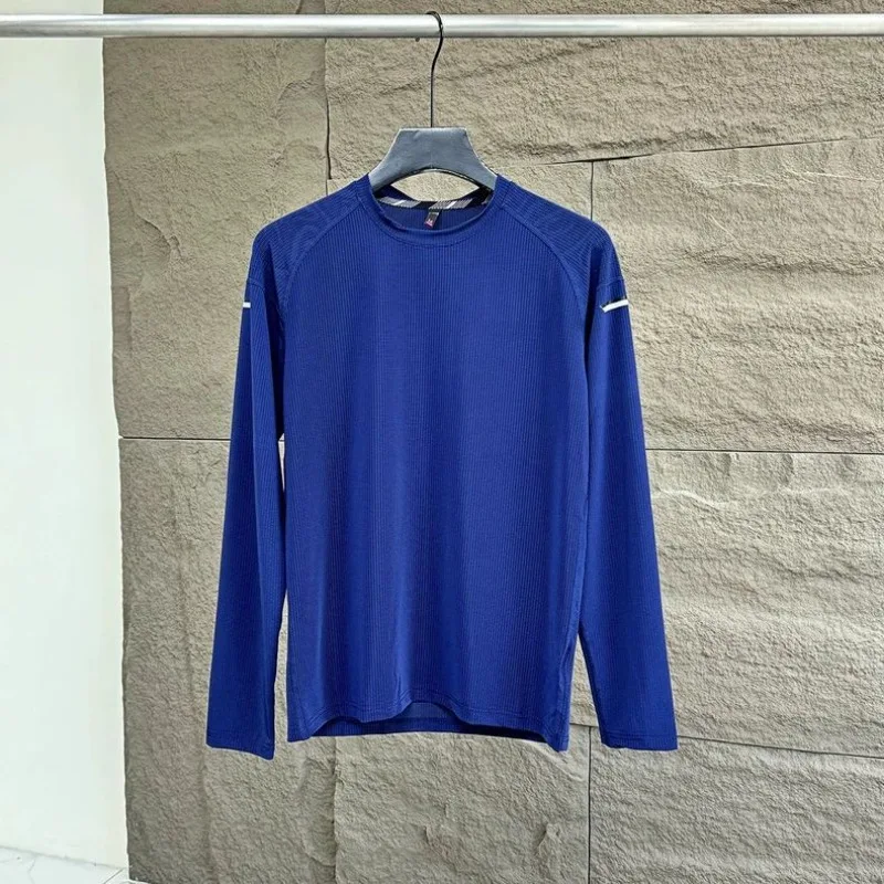 Men's Quick Dry Long Sleeve T Shirt Breathable Mesh Casual Sports Crew Neck Top