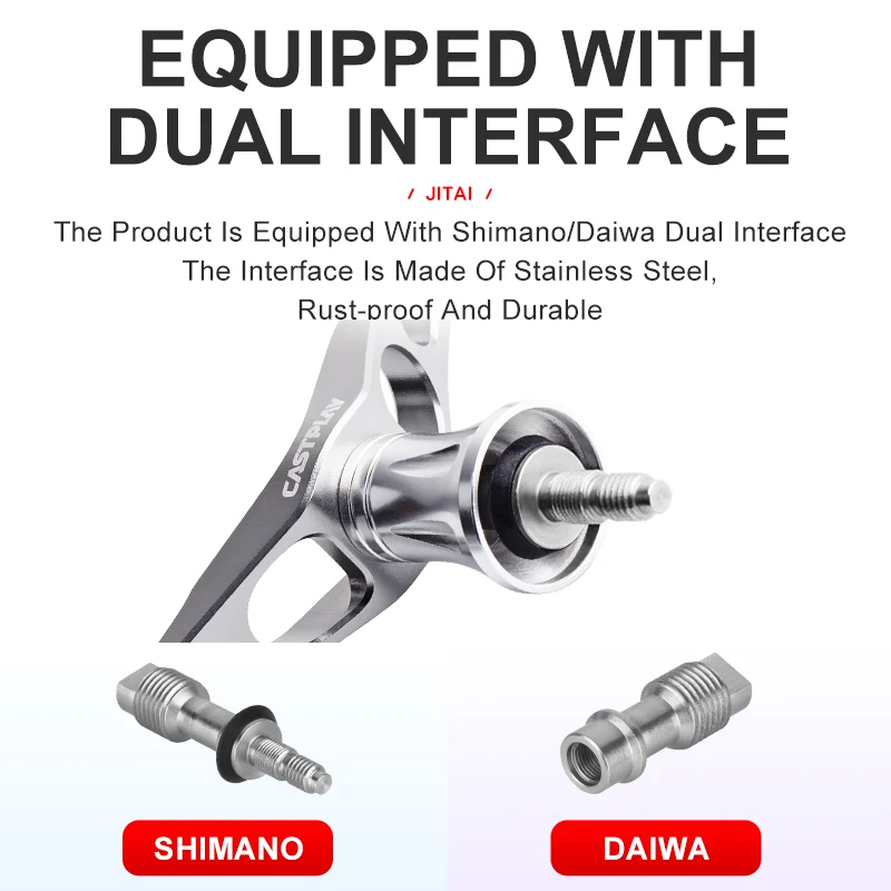 Jitai Spinning Double Reel Handle For Shimano Daiwa Baked blue CNC Knobs 4BBs Aluminum alloy Machining Power Handle image 3